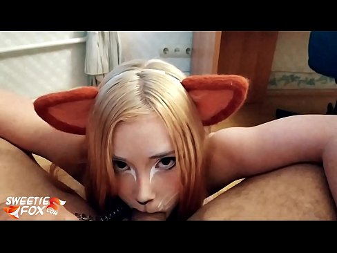 ❤️ Кицунэ глытае член і канчае ў рот Прыгожае порна у нас ﹏